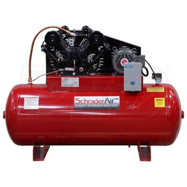 Schrader 5-HP 80-Gallon Two-Stage Air Compressor (208/230V 3-Phase)