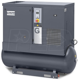 View Atlas Copco G7 10-HP 71-Gallon FF Rotary Screw Air Compressor w/ Dryer (208-230/460V 3-Phase)