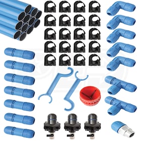 View RapidAir FastPipe 3/4-Inch  Compressed Air Aluminum Piping System 90-Foot Master Kit (3 Outlets)