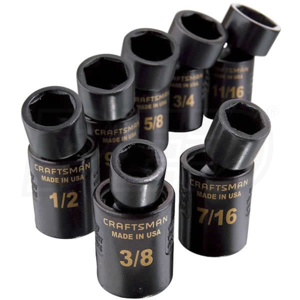 Craftsman 7Piece 3/8" Easy Read Swivel Impact Socket Set Craftsman