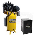 EMAX Industrial Plus Silent  7.5-HP 80-Gallon Two-Stage Air Compressor w/ Dryer (208V 3-Phase)
