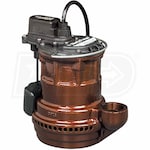 Liberty Pumps 247 VMF - 1/4 HP Cast Iron Submersible Sump Pump w/ Vertical Float Switch (25\' Cord)