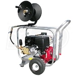 Pressure-Pro Pro-Jet Professional 4000 PSI (Gas - Cold Water) Aluminum Frame Drain Cleaner Jetter w/ Honda Engine