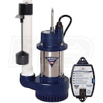 Pro Series S3033-VSC2 - 1/3 HP Cast Iron Submersible Sump Pump w/ Deluxe Controller & Vertical Switch
