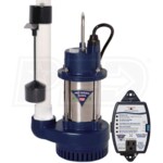 Pro Series S3100-VSC2 - 1 HP Cast Iron Submersible Sump w/ Deluxe Controller & Vertical Switch