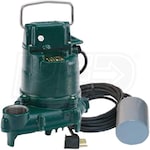 Zoeller BE53 - 1/3 HP Cast Iron Submersible Sump Pump w/ Tether Float (230V)