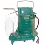 Zoeller M53 - 1/3 HP Cast Iron Primary/Backup Sump Pump w/ Vertical Float Switch + Auxillary Unit, Battery & Check Valve