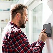 Man using smart home