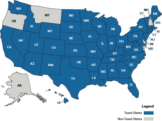 Sales Tax State Map