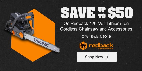 Redback - Save $50 On Cordless Chainsaws