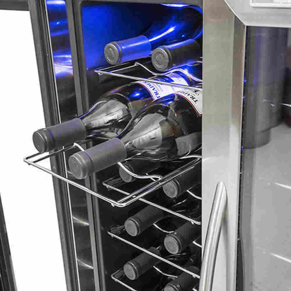Edgestar 32 Bottle 21" Free Standing Wine Cooler Dual Zone French