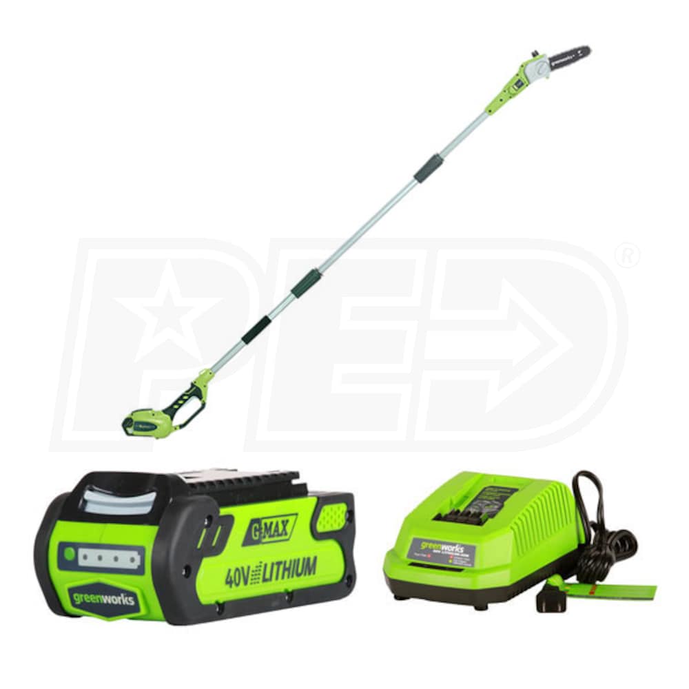 Greenworks GMax (8") 40Volt LithiumIon Cordless PoleSaw w/ 2.0Ah