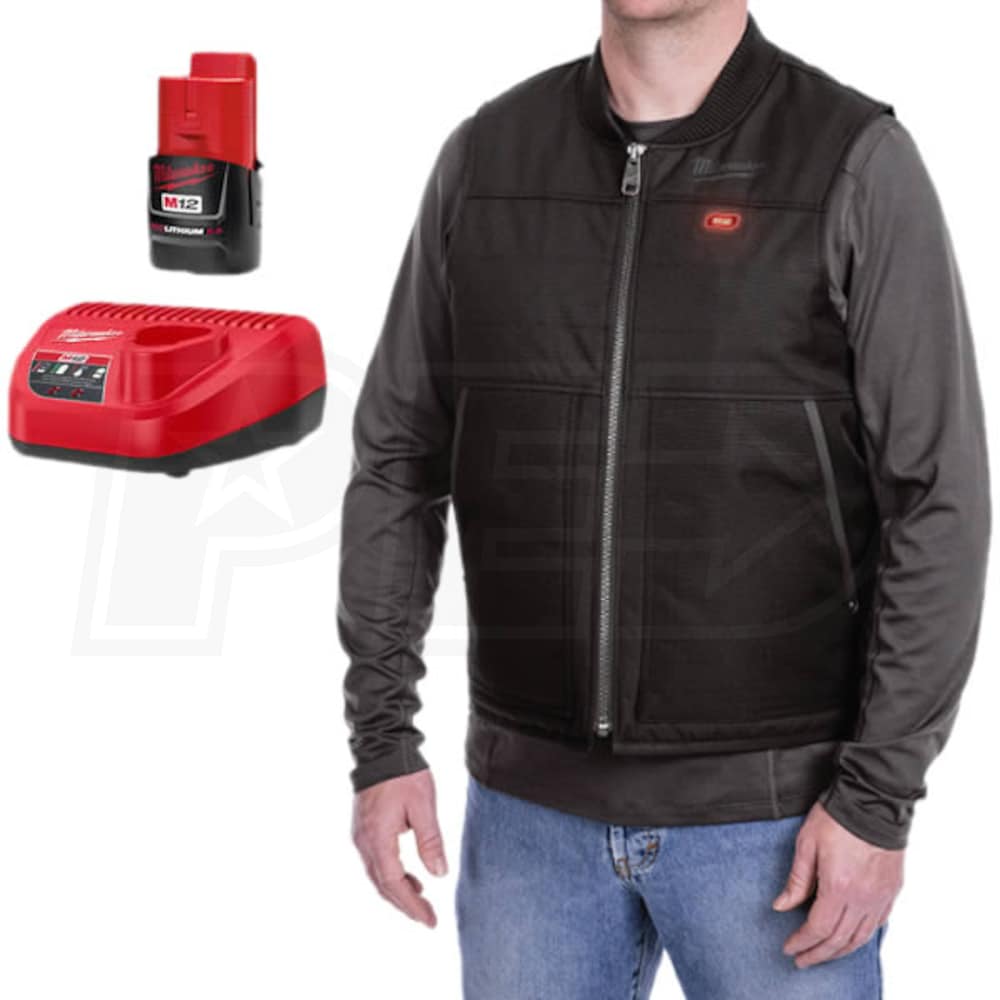 Milwaukee M12 Heated Vest W Battery Charger Black Large 