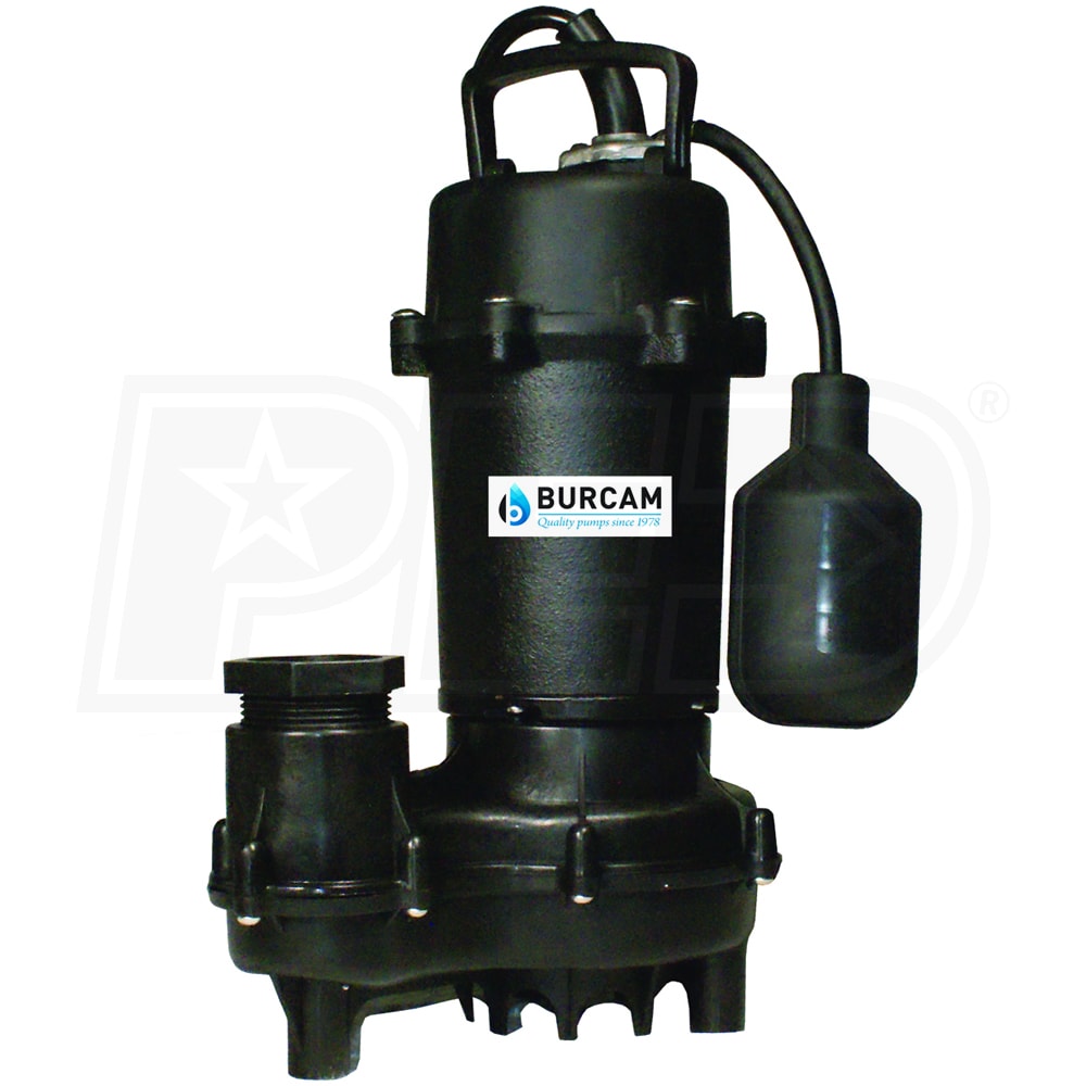 Burcam Pumps 1/2 HP Cast Iron Submersible Effluent Pump Burcam 300620