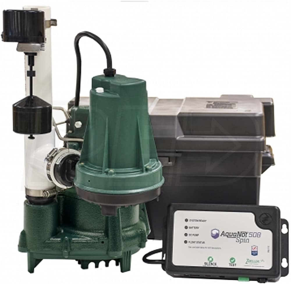 Zoeller ProPack98 Spin - 1/2 HP Combination Primary & Backup Sump Pump ...