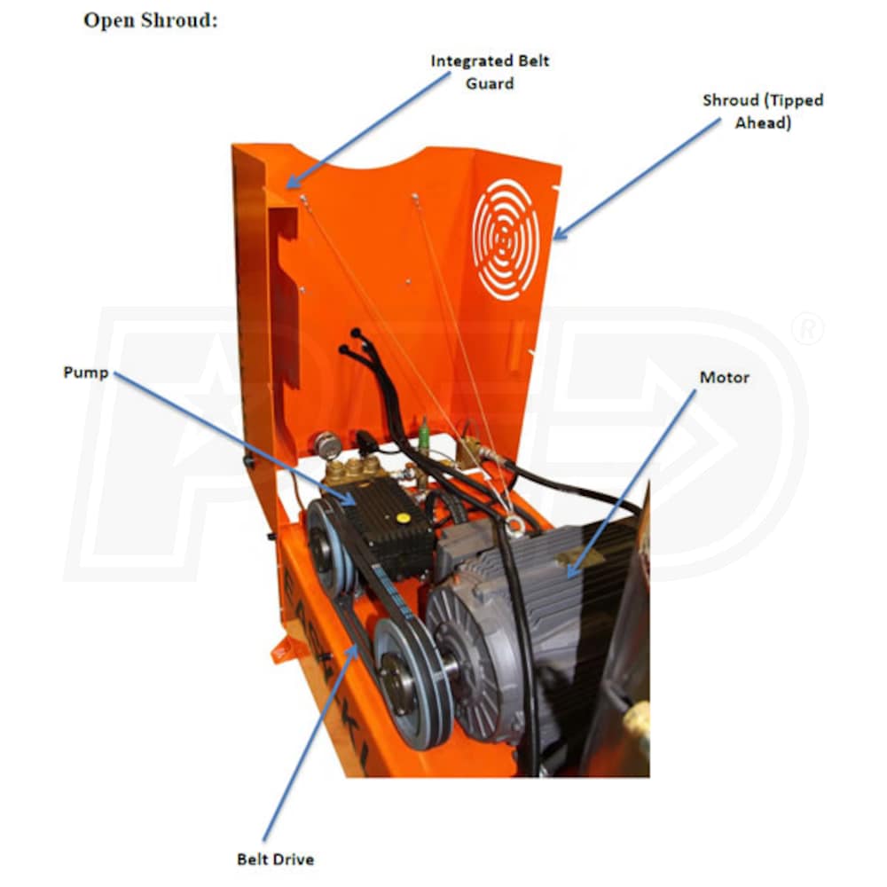 EasyKleen 3000 PSI (Electric Hot Water) Auto Stop BeltDrive
