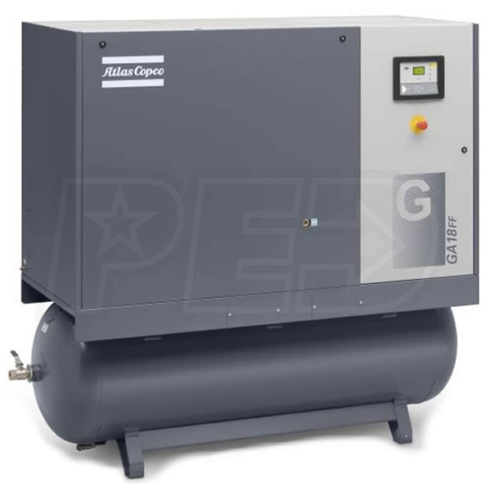 Atlas Copco GA18 WorkPlace 25HP 132Gallon Rotary Screw Air Compressor