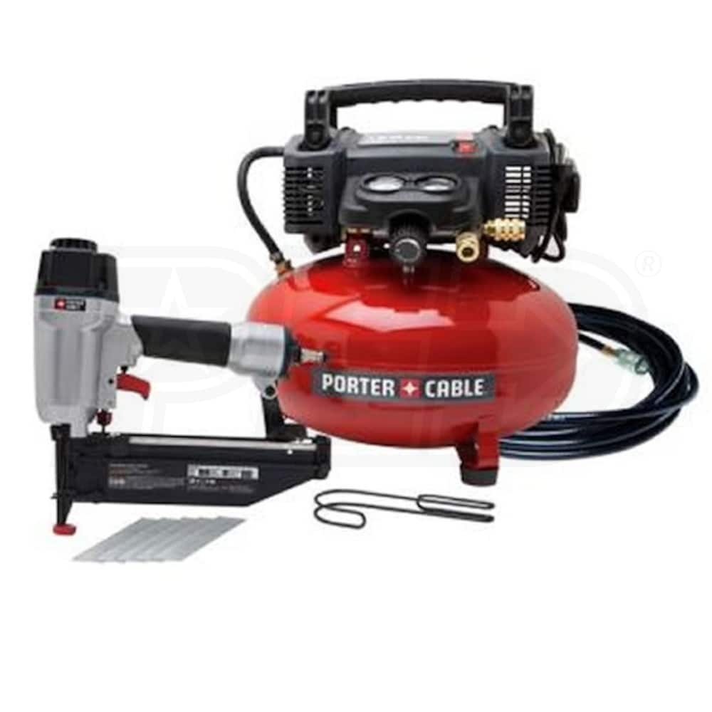 Porter Cable 6 Gallon Pancake Compressor w Nailer Combo Kit