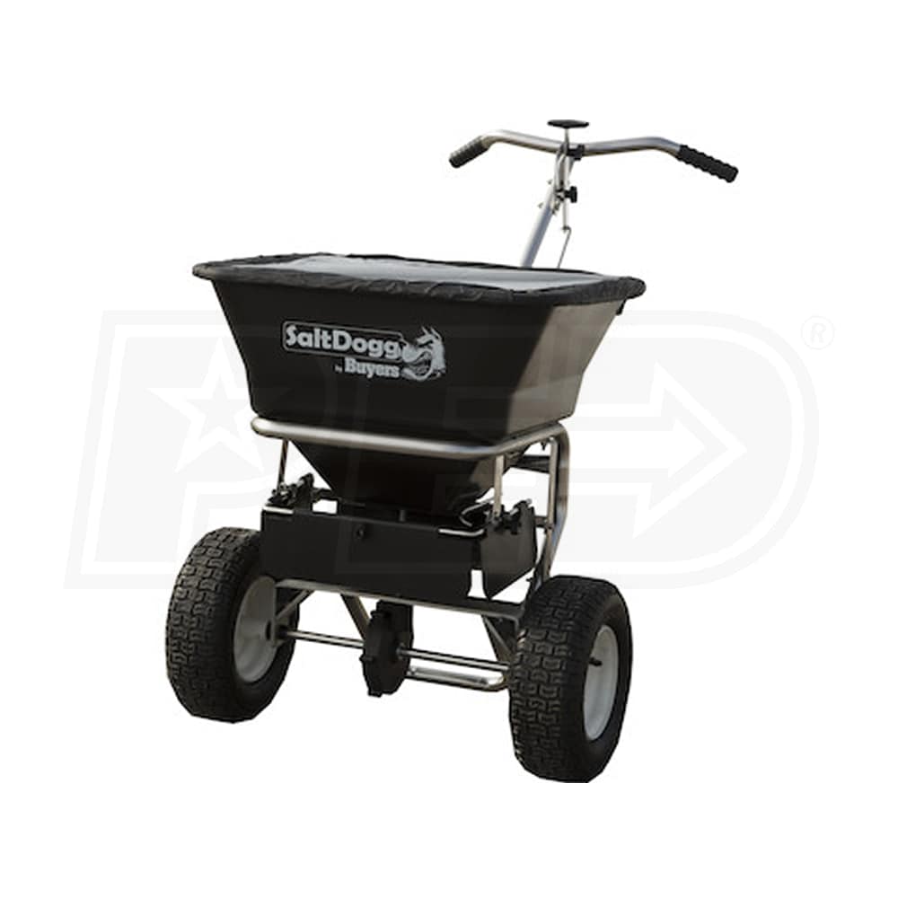 SaltDogg 100 LB Stainless Steel Bulk Salt Push Broadcast Spreader