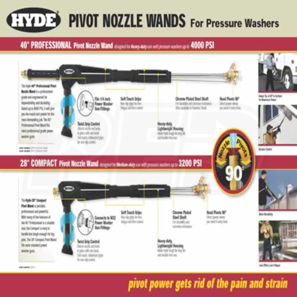 Hyde 28" Pivot Nozzle Pressure Washer Wand Hyde Tools 28430