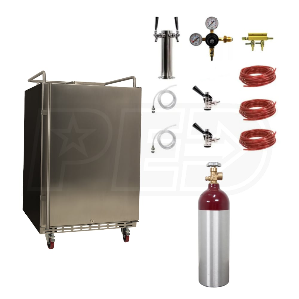Edgestar Double Tap 24" Kegerator Kit with Electronic Control Panel