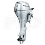 Honda 15 HP (25)" Shaft Outboard Motor w/ Electric Start, Power Tilt, Power Thrust (Scratch & Dent)