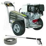 BE Professional 3500 PSI Belt-Drive (Gas Cold Water) Pressure Washer w/ CAT Pump & Honda GX390 Engine