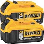 DeWalt 20-Volt MAX* 5Ah Premium XR Lithium Ion Battery (2-Pack)