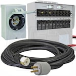 Reliance Controls 50-Amp (120/240V 10-Circuit) Power Transfer System (25' Cord) w/ Interchangeable Breakers