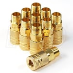 Primefit IC1438MB6-B10-P (10-Pack) 6-Ball Industrial M-Style Brass Coupler 1/4