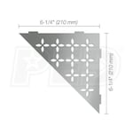 Schluter SHELF-E - Triangular Corner Shower Shelf - Floral - Brushed Stainless Steel