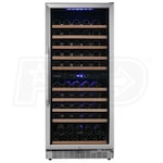 Edgestar - 101 Bottle Capacity Built-In or Free Standing Wine Cooler - Dual Zone - Reversible Door