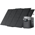 EcoFlow DELTA Max 1600 - 1612Wh Portable Power Station w/ (2) 160-Watt Solar Panels