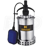 BE SP-750TD - 40 GPM Submersible Stainless Steel Utility Pump w/ Float Switch