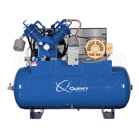 View Quincy QP MAX  15-HP 120-Gallon Pressure Lubricated Two-Stage Air Compressor (460V 3-Phase)