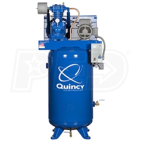 View Quincy QP Pro 5-HP 80-Gallon Pressure Lubricated Two-Stage Air Compressor (460V 3-Phase)