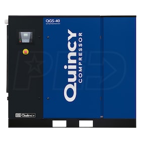 View Quincy QGS 40-HP Tankless Rotary Screw Air Compressor w/ Dryer (230/460V 3-Phase)