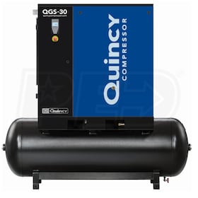 View Quincy QGS 30-HP 132-Gallon Rotary Screw Air Compressor (208-230/460V 3-Phase)