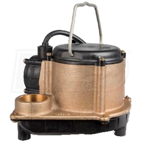 View Little Giant 6-CBA - 1/3 HP Cast Bronze Submersible Sump Pump w/ Diaphragm Switch (10' Cord)