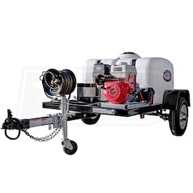 View Simpson Professional 4200 PSI (Gas - Cold Water) Pressure Washer Trailer w/ CAT Pump & Electric Start Honda GX390 Engine