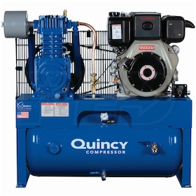 View Quincy QT 10-HP 30-Gallon Two-Stage Truck Mount Air Compressor w/ Electric Start Yanmar Diesel Engine