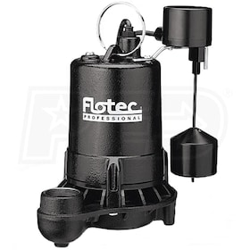 View Flotec E75VLT - 3/4 HP Cast Iron High-Output Sump Pump w/ Vertical Float Switch