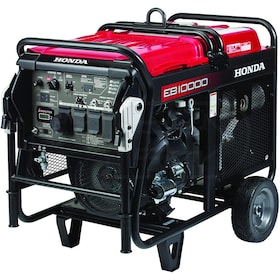 View Honda EB10000 - 9000 Watt Electric Start Portable Industrial Generator w/ CO-MINDER&trade; & GFCI Protection (49-State)