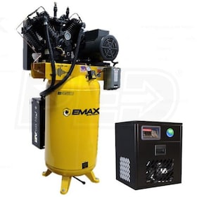 View EMAX Industrial Plus Patented Silent Air 7.5-HP 80-Gallon Two-Stage Air Compressor w/ Dryer (208/230V 1-Phase)