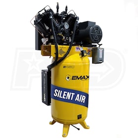 View EMAX Industrial Plus Patented Silent Air 7.5-HP 80-Gallon Two-Stage Air Compressor (230V 3-Phase)