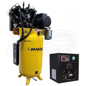 View EMAX Industrial Plus Patented Silent Air 7.5-HP 80-Gallon Two-Stage Air Compressor w/ Dryer (460V 3-Phase)
