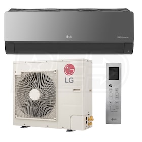 View LG Art Cool Mirror Ductless Mini Split Heat Pump System - Single-Zone - 18k BTU - 23.0 SEER2 - R-32