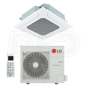 View LG Ceiling Cassette LGRED&deg; Mini Split Heat Pump System - Single-Zone - 24k BTU - 22.0 SEER2 - R-32