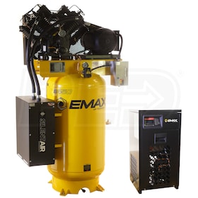 View EMAX Industrial Plus Silent Air 7.5-HP 80-Gallon Two-Stage Air Compressor w/ Dryer (460V 3-Phase)