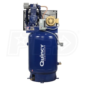 View Quincy QT Pro 10-HP 120-Gallon Vertical Tank Two-Stage Air Compressor (230V 3-Phase)